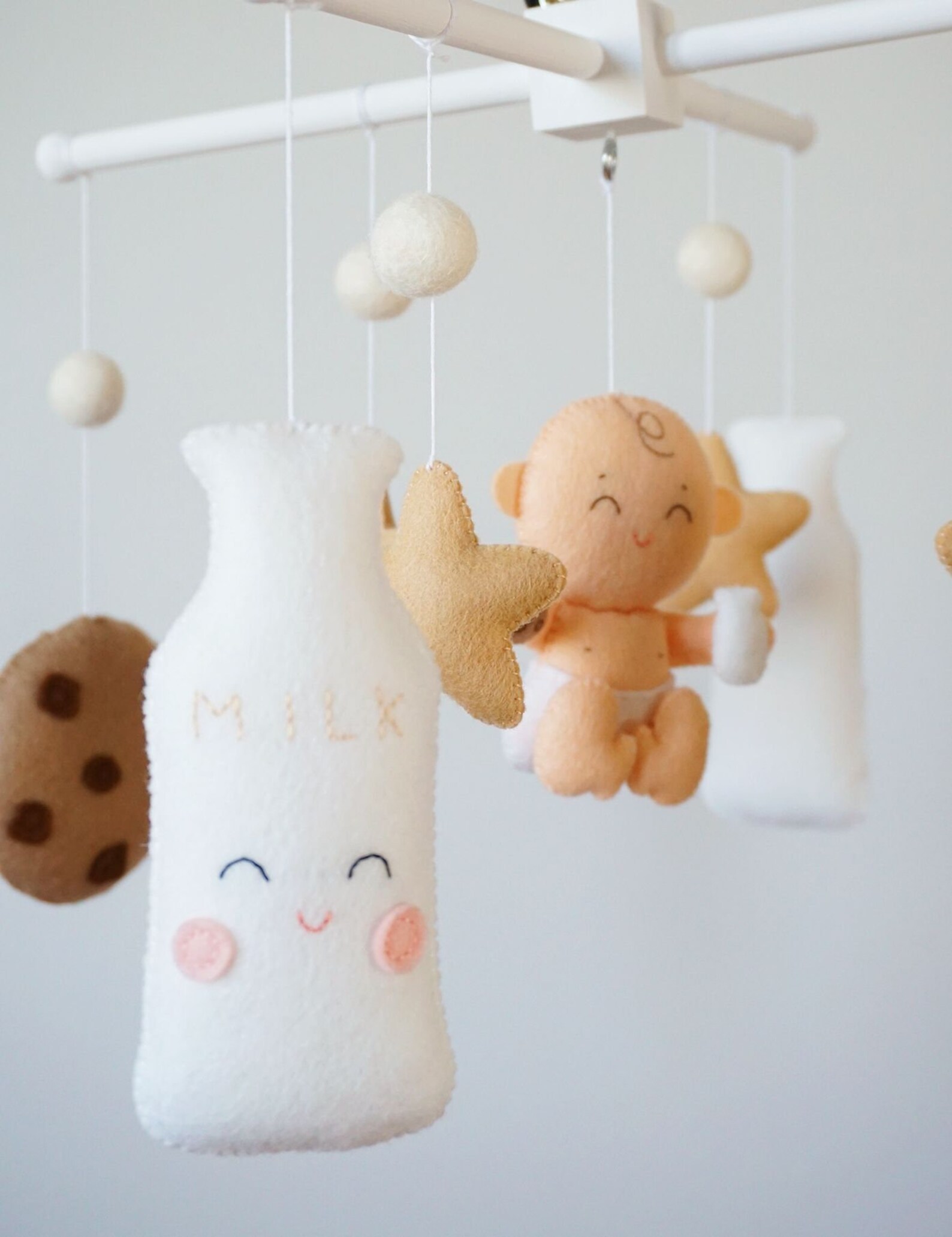 Nursery Mobile With Milk and Cookies Baby Crib Mobile Etsy
