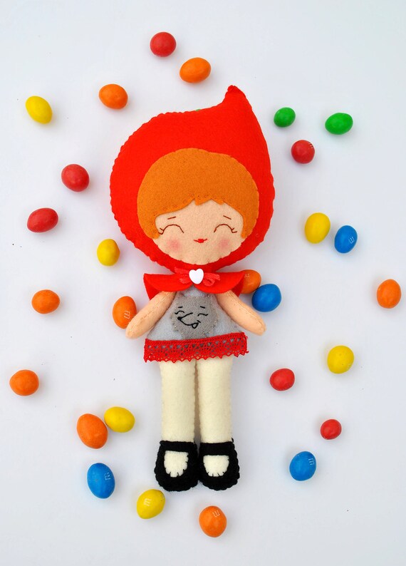 Little Red Riding Hood Doll Textile Baby Doll Felt Doll