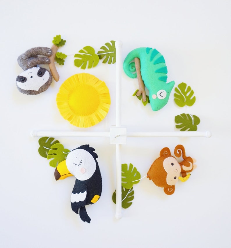 Jungle Baby Mobile Tropical Nursery Mobile Crib Cot Mobile Etsy
