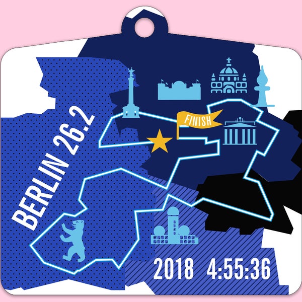 Personalized Berlin 26.2 Marathon Course Map Christmas Ornament