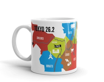 Tokyo 26.2 Marathon Map Course Mug