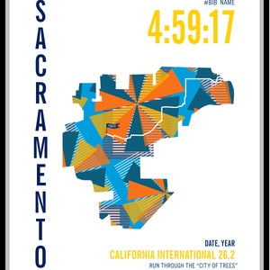 Personalized California International Marathoner Map Poster