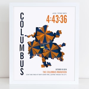 Personalized Columbus Marathoner Map Poster