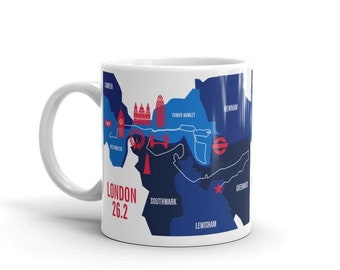 London 26.2 Marathon Map Course Mug