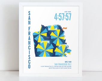 Personalized San Francisco 26.2 Map Poster