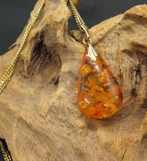 Vintage Natural Clarified Baltic Amber pendant an… - image 3