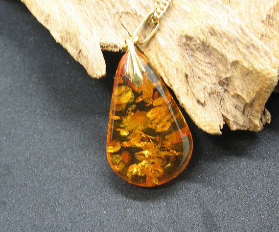Vintage Natural Clarified Baltic Amber pendant an… - image 2