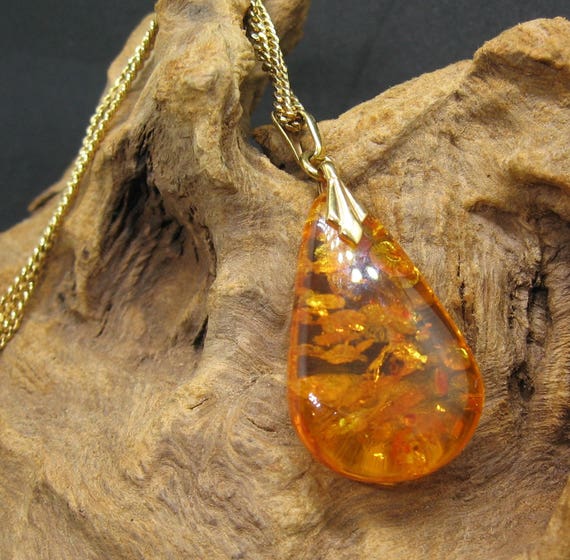 Vintage Natural Clarified Baltic Amber pendant an… - image 4