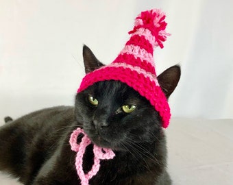 pink striped stocking hat