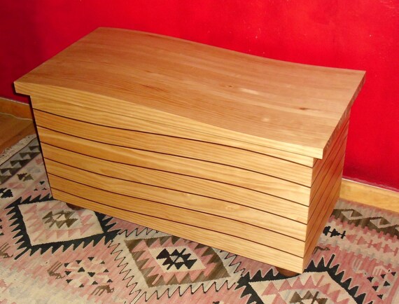 Wooden Linen Chest Wooden Storage Chest Decorative Storage Etsy