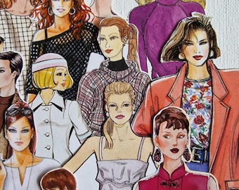 30 pcs Fussy cut Fashion Models/ Ladies for Paper crafts, Junk Journal, Collage, Scrapbooking, Cardmaking etc