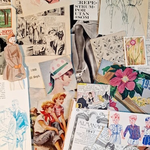 Vintage-Ephemera-Papier-Set mit über 100 Teilen: Material für Scrapbooking, Collagen und Junk Journals