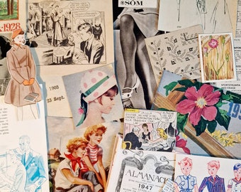 Plus de 100 pièces de véritable paquet de papier éphémère vintage pour la création sur papier, la journalisation des indésirables, le collage, le scrapbooking, les oeuvres d'art mixtes, etc.