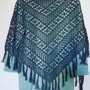 Beautiful soft crocheted shawl wrap with fringes - made to order