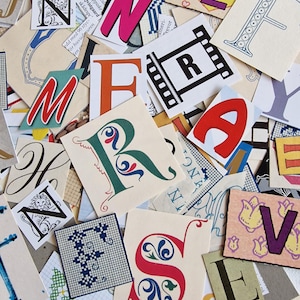 Pacote de Papel Recortado: 200 Letras Sortidas para Colagem, Diário de Arte, Álbum de Recortes etc.