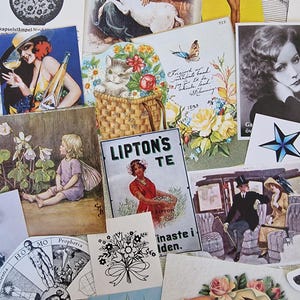200+ stycken mindre ephemerapapperspaket för scrapbooking, collage, skräpjournal etc.