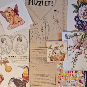 Over 150 piece Genuine Vintage Ephemera Paper Pack for Paper Crafting, Junk Journaling, Collage, Scrapbooking etc