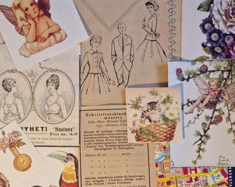 Over 150 piece Genuine Vintage Ephemera Paper Pack for Paper Crafting, Junk Journaling, Collage, Scrapbooking etc