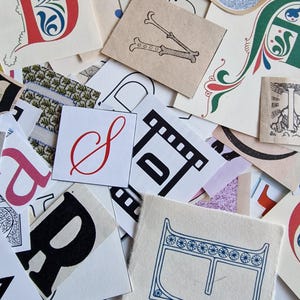 Paquet de papier éphémère - lettres, lettres découpées mixtes - pour la création sur papier, la journalisation indésirable, le collage, le scrapbooking, les oeuvres d'art mixtes, etc.