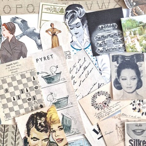 500-Piece Ephemera Paper Pack: Vintage Cutouts, Postcards, Stencils