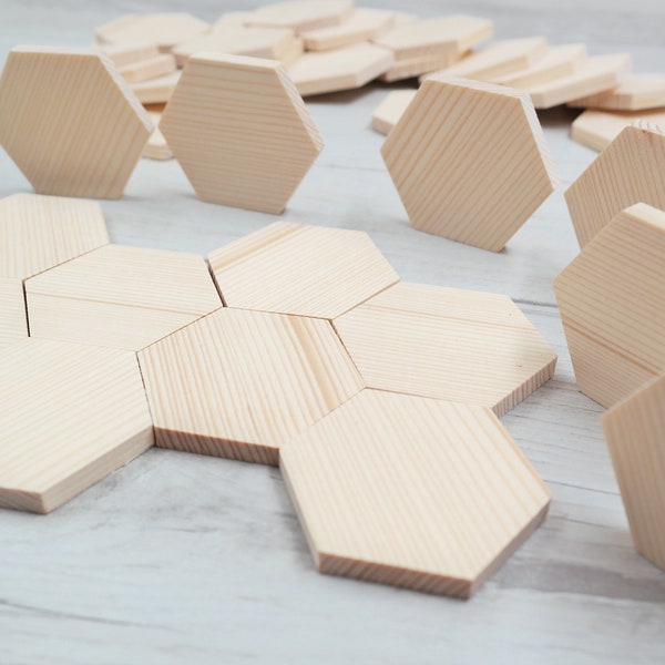 Wood hexagons, Unfinished wood tiles, Solid wood boardgame tokens, Pyragraphy blanks, Natural wood blanks, DIY wood crafts,