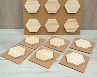 Blank wooden magnets, Laser engraving blanks, DIY wood, Fridge magnets bulk, Hexagon shape magnets, Laser blanks, 2in/5cm