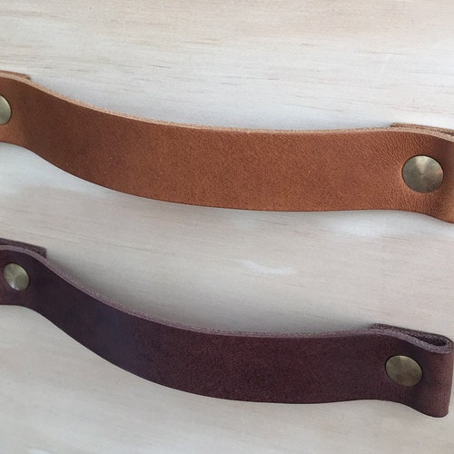 Henry Leather Handles for Cupboard Drawers and Doors Etsy UK