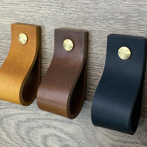 Edward Classic Leather Handles for Cupboard Drawers and Etsy UK