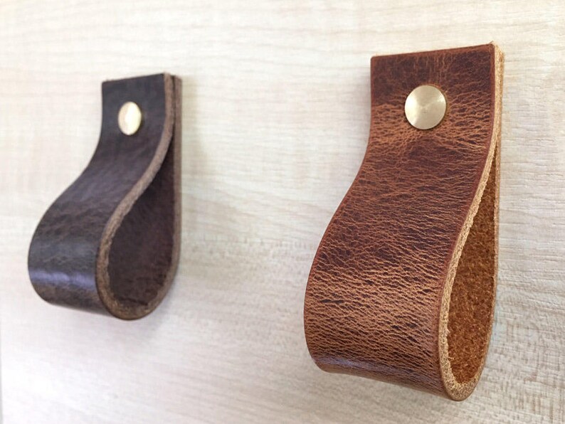 Thick Leather Loop Pulls for Cupboard Drawers and Etsy