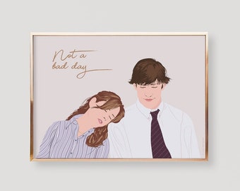 The Office TV Show Poster, Not A Bad Day, The Office TV Show Gifts, The Office TV Show Art, The Office tv Show Wall Art, Jim And Pam