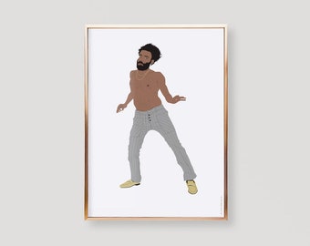 Childish Gambino Poster, This Is America, Childish Gambino Print, Childish Gambino Art Print, Wall Art, Wall Decor, Birthday, Gifts, Decor