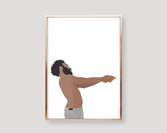 Childish Gambino Poster, This Is America, Childish Gambino Print, Childish Gambino Art Print, Wall Art, Wall Decor, Birthday, Gifts, Decor