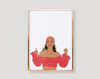 Rihanna Poster, Wild Thoughts Poster, Rihanna Print, Rihanna Art Print, Rihanna Wall Art, Rihanna Wall Decor, Rihanna Birthday, Rihanna Gift