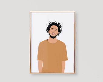 J Cole Poster, J Cole Print, J Cole Art Print, J Cole Wall Art, J Cole Wall Decor, J Cole Birthday, J Cole Gifts,  J Cole Decor, J. Cole Art