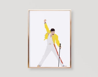 Freddie Mercury Poster, Freddie Mercury Print, Freddie Mercury Art Print, Freddie Mercury Wall Art, Freddie Mercury Wall Decor,Birthday,Gift