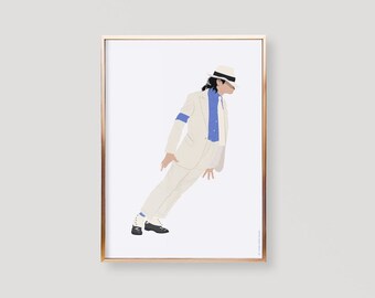 Michael Jackson Poster, Smooth Criminal, Michael Jackson Print, Michael Jackson Art Print, Wall Art, Wall Decor, Birthday, Gifts, Decor