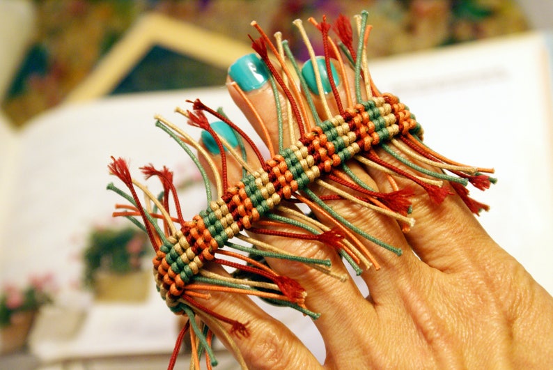 Handwoven Macrame Boho Bracelet Colorful Bohemian Bracelet Braided Hippie Jewelry Summer Fringes Bracelet Wooden Button Gift for girlfriend