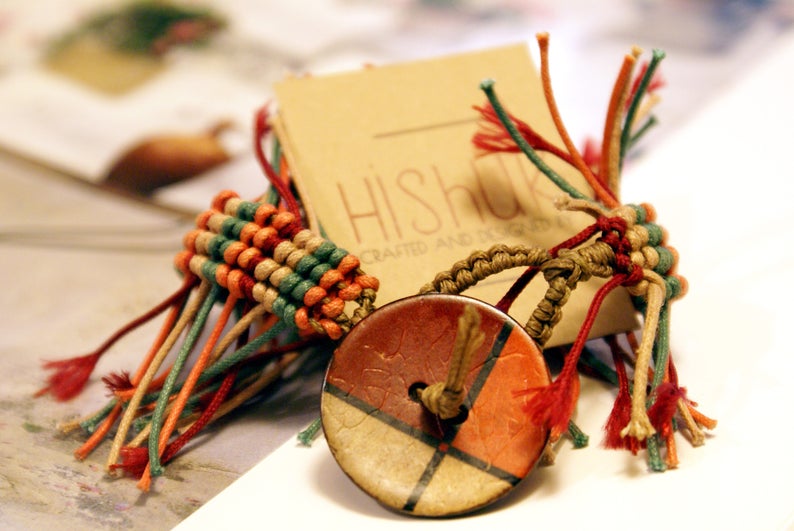 Handwoven Macrame Boho Bracelet Colorful Bohemian Bracelet Braided Hippie Jewelry Summer Fringes Bracelet Wooden Button Gift for girlfriend