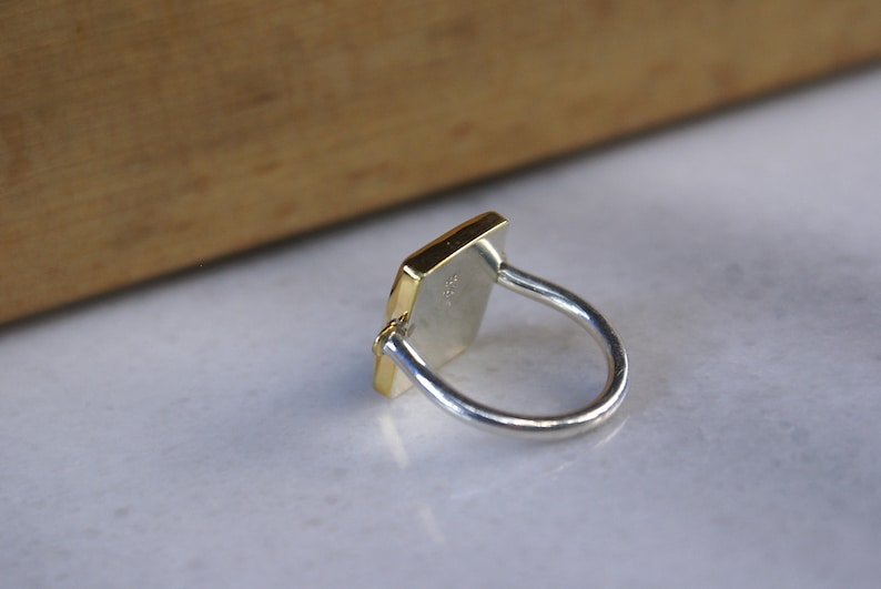 Women Jewelry Greek Jewelry Handmade Gift for her Genuine Turquoise Ring Rectangle 3 Stone Ring 925 Sterling Silver 18k Gold Bezel