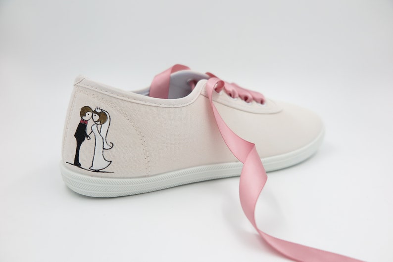 The Wedding Shoes for Brides Bridal sneakers Flats Ready to Ship Shoes for a Bride Standard Width Maid of honor gift Classic Model