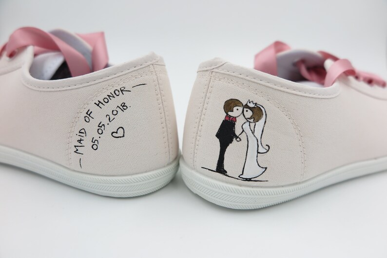 The Wedding Shoes for Brides Bridal sneakers Flats Ready to Ship Shoes for a Bride Standard Width Maid of honor gift Classic Model