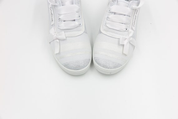 silver wedding sneakers