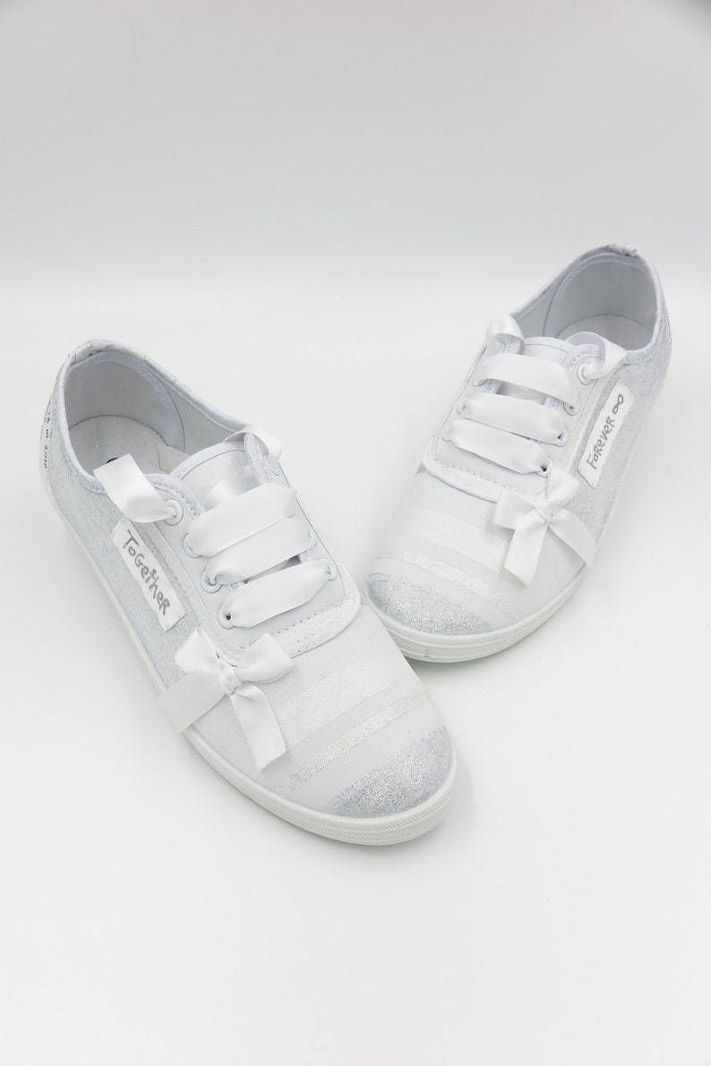 silver wedding sneakers