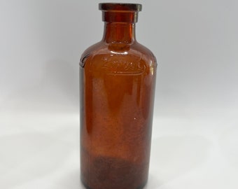 Antique Amber Glass Lysol Bottle