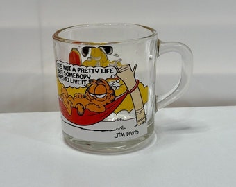 1978 McDonald&#39;s Garfield Glass Coffee Cup Mug VINTAGE