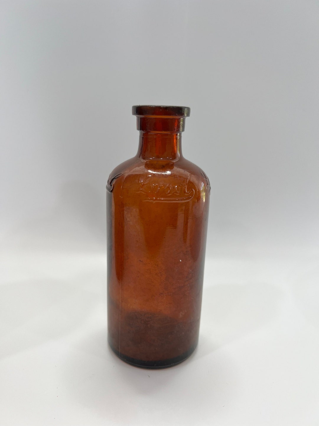 Antique Amber Glass Lysol Bottle Etsy