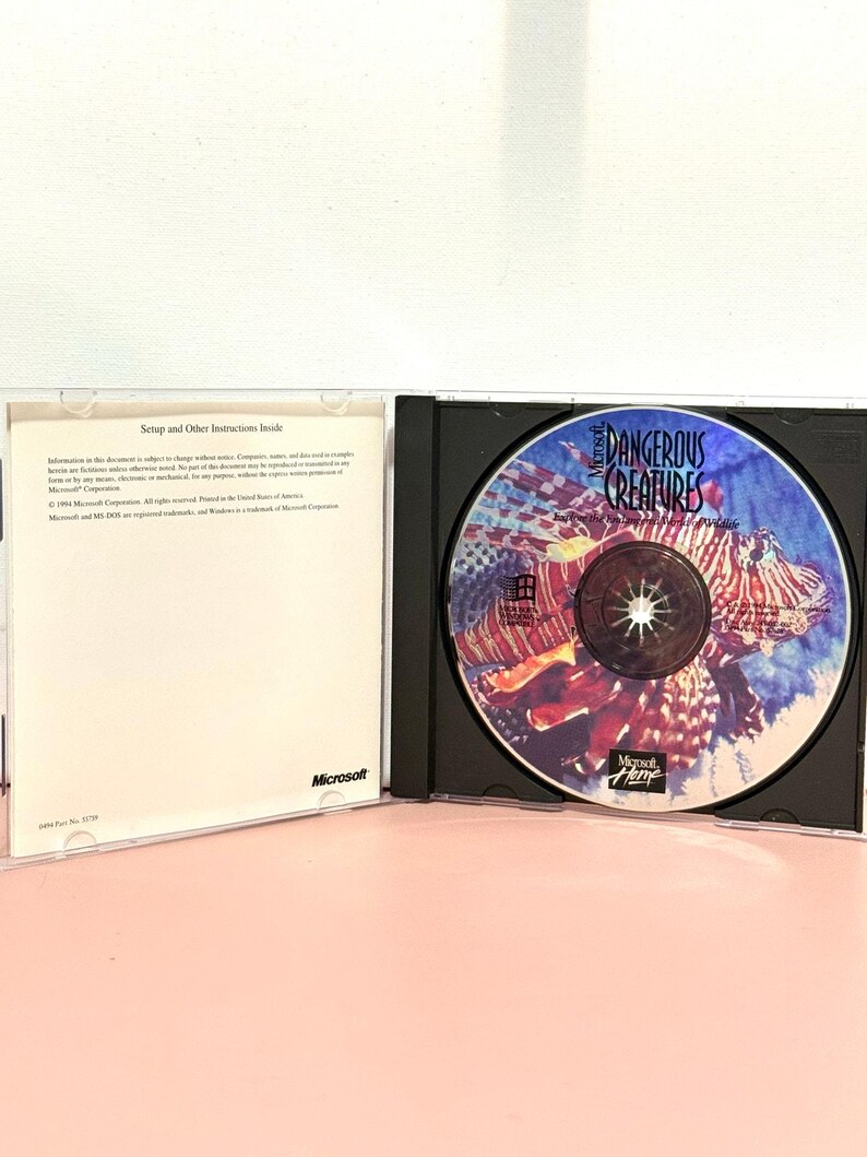 Microsoft Dangerous Creatures 1994 PC CD ROM Wildlife Educational ...