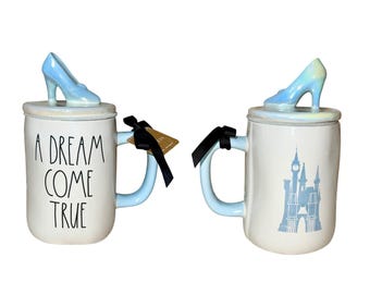 Rae Dunn Disney Princess Cinderella Ceramic Mug With Slipper Topper