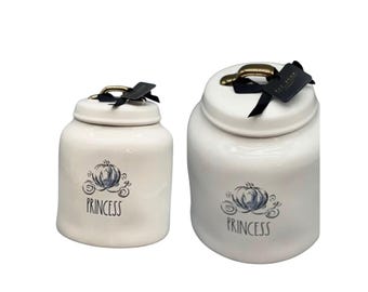 Rae Dunn Disney Princess Collection Gold Edition Ceramic Canister Jar Disney Kitchen Decor