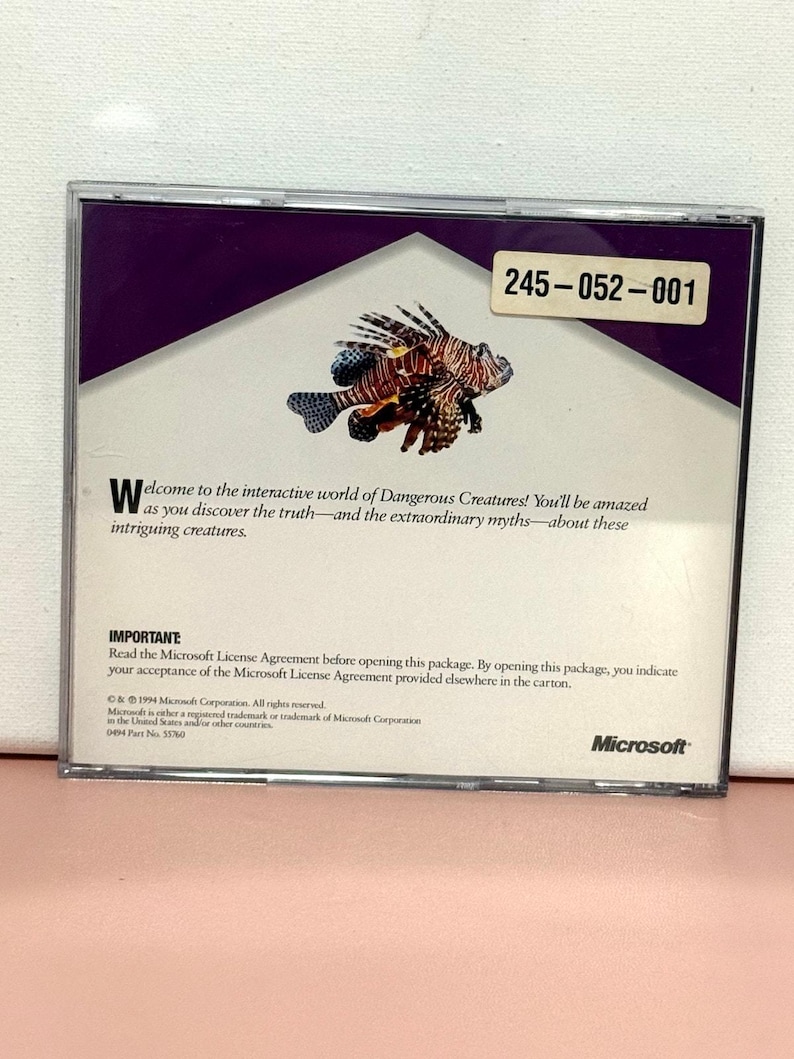 Microsoft Dangerous Creatures 1994 PC CD ROM Wildlife Educational ...